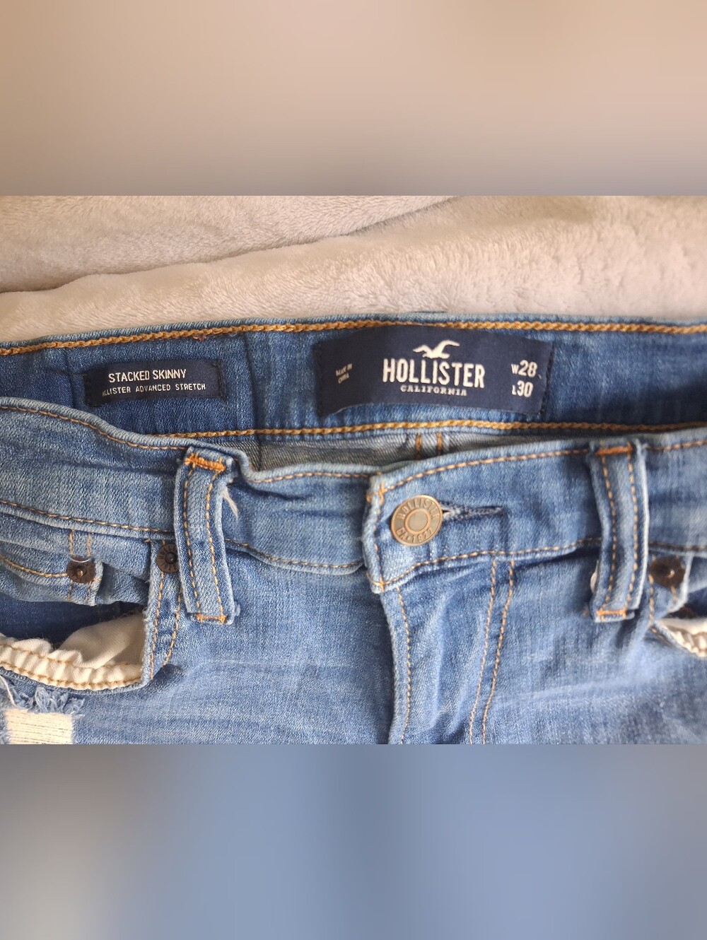 Hollister Women's Medium Blue Stacked Skinny Jeans